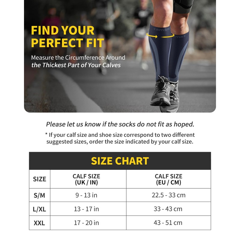 CAMBIVO 2 Pairs Calf Compression Sleeve Men & Women, Shin