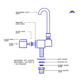 Scandvik 10180P Ceramic Family Tap with Folding and Swiveling Spout
