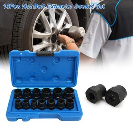 CENPEK 13 Piece Rotary Socket Set, 3/8" Drive Damaged Bolt Remover, Grip Nut Extractor Socket Set for Removing Lug Nuts