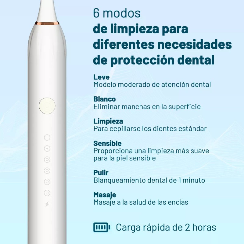 Lamgoa Cepillo De Dientes Dental Electrico Recargable 3 Cepillo Usb