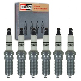 6 pc Champion Double Platinum Spark Plugs compatible with Ford Edge 2.7L 3.5L V6 2012-2019