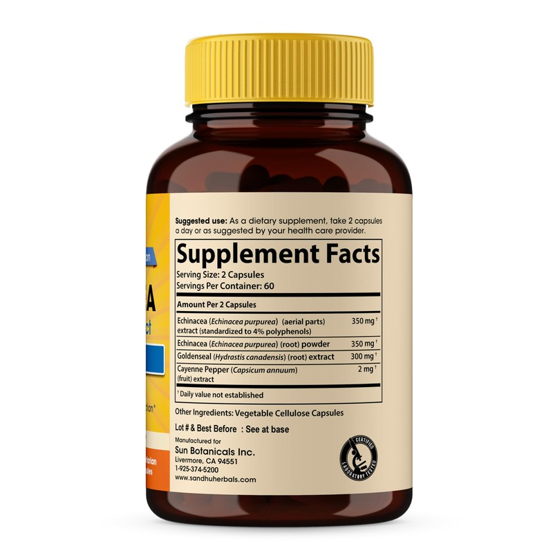 SANDHUHERBALS Sandhu Herbals Echinacea Goldenseal 1000 Mg 120 Capsules |