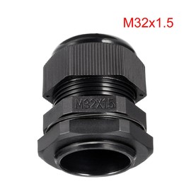 TA-VIGOR 2Pcs M32 x 1.5 Cable Gland, IP68 Waterproof Adjustable Plastic Nylon Wire Connectors Gland Joints for 16mm-21mm Cables, Locknut Stuffing Glands with Locknut and Washer – Black
