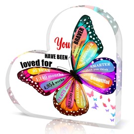 Gifts for 95 Year Old, 95th Birthday Gifts for Women, Unique Birthday/Anniversary Present, Butterfly Gifts, Acrylic Heart Keepsake, You Have Been Loved for 95 Years