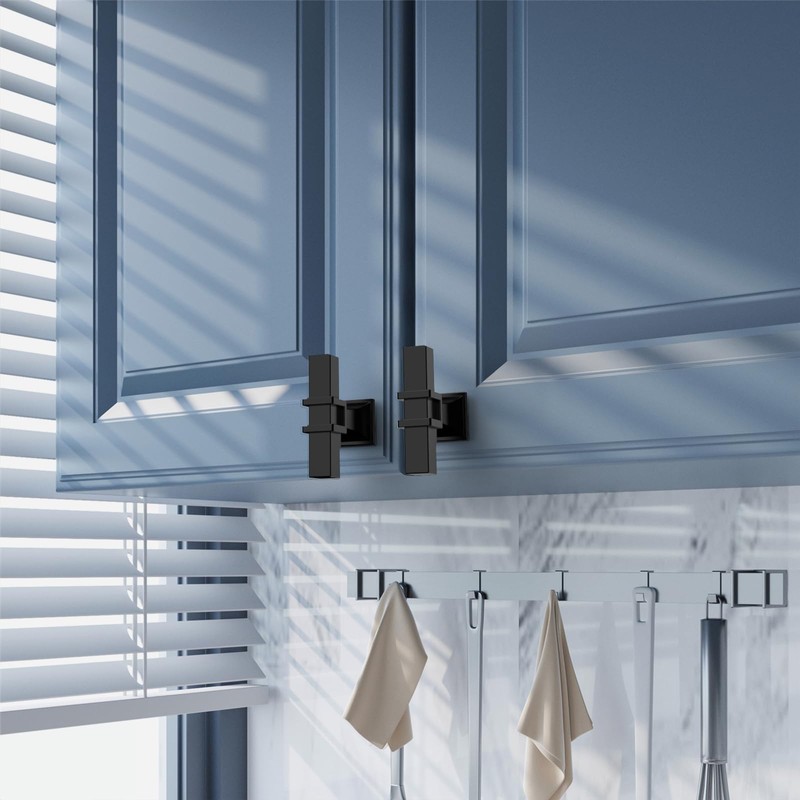 Amerdeco 10 Pack Matte Black Cabinet Knobs 1.46 Inch(37mm) Single