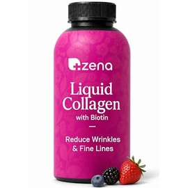 Zena Nutrition Liquid Collagen for Women, with Biotin, Hair, Skin & Nail Supplement [ 30 Servings ] 2500mg Verisol Bioactive Collagen Peptides, 5000mc
