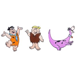 Unbranded Flintstone Characters Fred, Barney and Dino 3.5" Tall Iron on Patch Set of 3