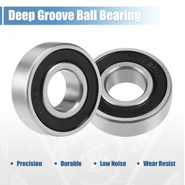 sourcing map 2 Pcs 6202-2RS Deep Groove Ball Bearing 15x35x11mm Double Sealed