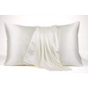 Lanest Housing Satin-Silk Pillowcase Queen, White Satin Pillowcase for Hair