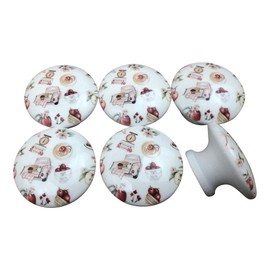 Twisted R Design Cabinet Knobs, Knobs for Kitchen Cabinets and Drawers, Matching Cabinet Knobs and Pulls, 1.5" Round Dresser Drawer Knobs (Set of 6 Farmhouse Apple Orchard)