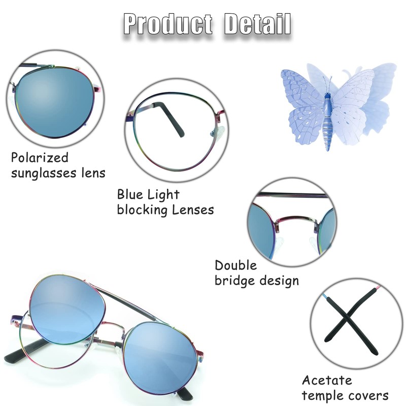 E & R Elegant Rabbit Double Lens Clip On Sunglasses