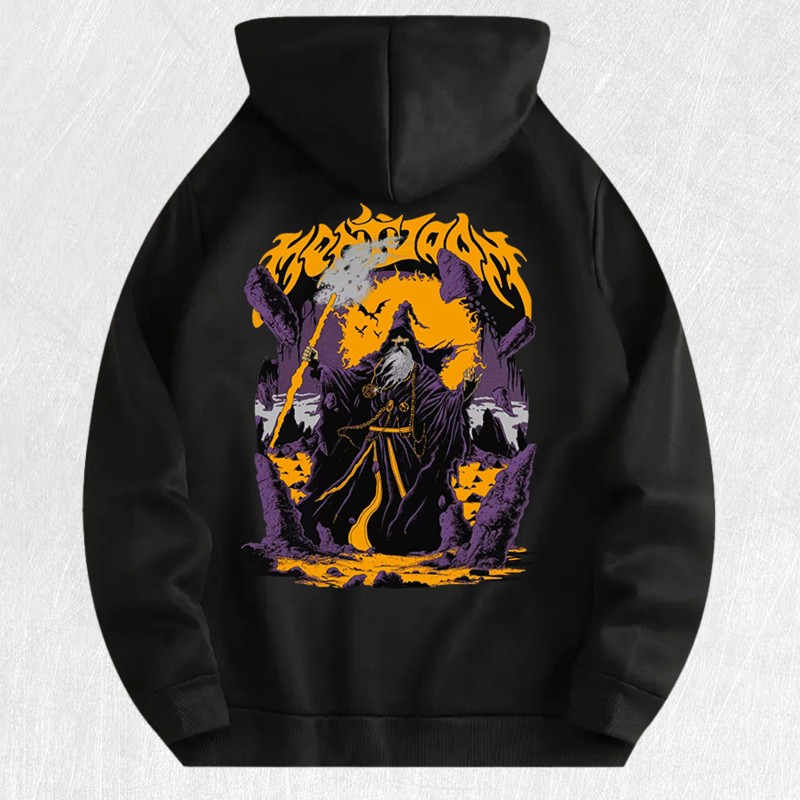 Wizard Graphic Hoodie 100% Cotton US Warehouse 7 ColorsColor: Light