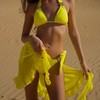 a906 Chiffon Bikini Cover-up Short Skirt for Summer Sun Protection 50*140/Rose Red 10ea