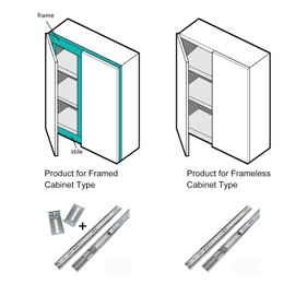 LONTAN 2 Pairs Rear Mounting Brackets for Drawer Slide Cabinet Drawer Bracket for Face Frame Cabinets Replacement Parts for 1.77 inch(45mm) Width Furniture Gildes