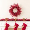 Glitzhome 3 Pack 25" D Christmas Red Berry Wreath, Artificial