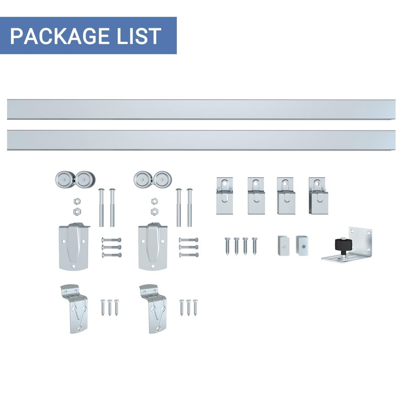 BARNSMITH 8FT Exterior Barn Door Hardware, Sliding Barn Door Hardware