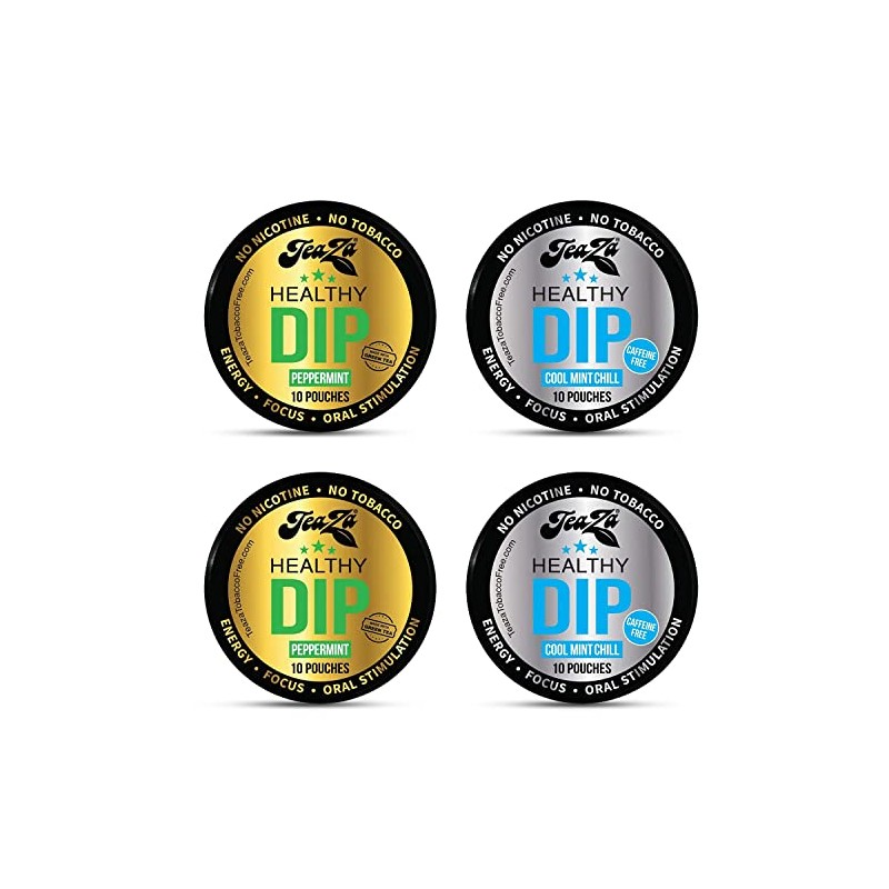 Teaza Herbal Energy Pouches - 2 Peppermint & 2 Cool