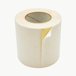 JVCC Double-Sided Flatback Paper Tape [Rubber Adhesive] (DCP-04): 6 in. (144mm Actual) x 36 yds. (Natural)