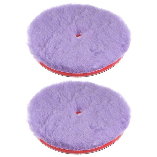 HARFINGTON Wool Polishing Pads, 6 inch Purple, 2pcs, for Car