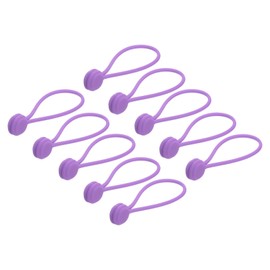 sourcing map Magnetic Cable Clips 7.5 Inch x 0.6 Inch Purple Magnetic Cord Organizer Cable Ties Reusable Twist Ties for Home, Kitchen, Office, 10 Pcs