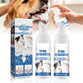 QentAnud Pet Oral Tartar Remover Spray & Foam, Dog Teeth Cleaning Spray for Fresh Breath, No Brushing Needed, Gentle Formula for Daily Oral Care (2PCS)