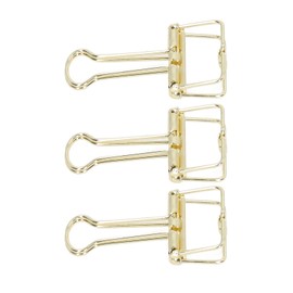 80Pcs Metal Binder Clips Metal Hollow Tail Clips Small Binder Clips for Office School Home Use, 19mm (Gold)