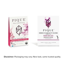 Pique Organic Hibiscus Tea Crystals - Powerful Antioxidants and Caffeine-Free Herbal Tea, Real Egyptian Flower for Glowing Skin - 14 Single Serve Sticks (Pack of 1)