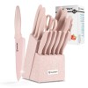 Full Pink 14 Pcs Carbon Steel Kitchen Knives Chef Kitchen