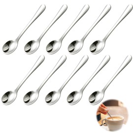 Pack of 10 Mini Espresso Spoons, Small Stainless Steel Espresso Spoons, Small Spice Spoons, Tea Spoons, Coffee Spoons, Ideal for Spices, Salt, Honey, Coffee