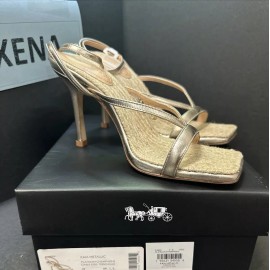 Coach Kaia Metallic High Heel Sandal-Platinu