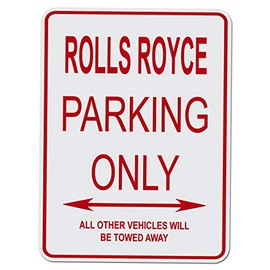 Adept Mechanism Rolls Royce CAR Parking ONLY Aluminum Street Sign
