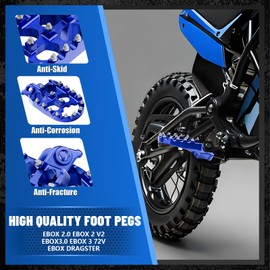 IUVWISN Electric Dirt Bike Foot Pegs CNC for Ebox Dragster Ebox 2.0 3.0 E Box 2 V2 3 72v Electric Mini Dirt Pit Bike Blue