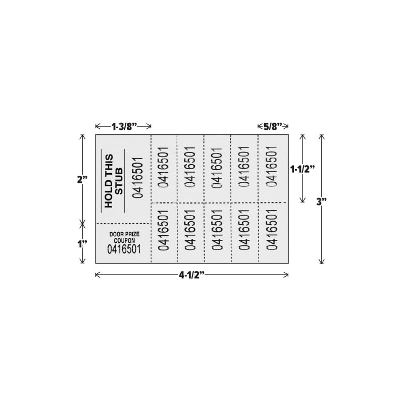 Auction Tickets - 500 Sheets - 10 Numbers per Sheet