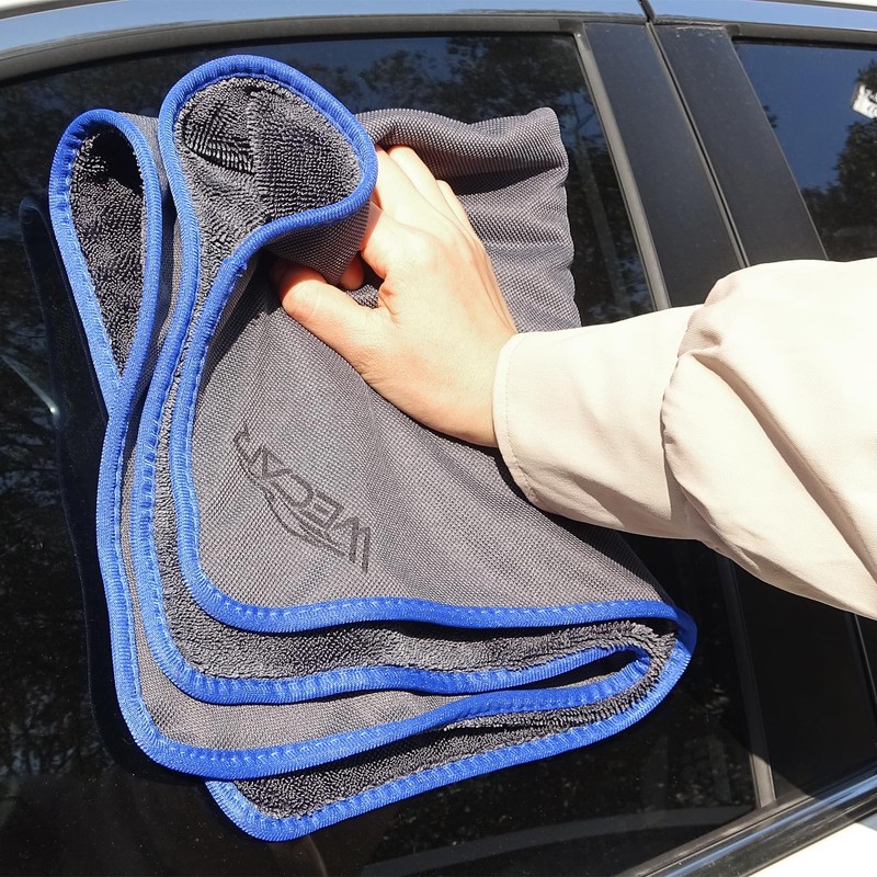 WeCar Microfiber Car Wash Towel, Super Absorbent Cleaning Wiping Dryer,