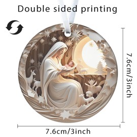 Christmas Ornaments Nativity Scene Nativity Ornaments for Christmas Tree Religious Decorative Hanging Ornament Keepsake Holiday Winter Christian Gifts Family Women Friend Jesus Birth Xmas Tree Decor