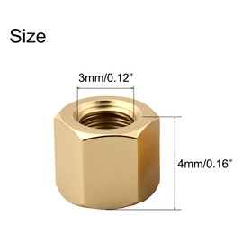 NACX M3 x 4mm Hex Brass Pillars Nuts, Straight Female Thread Hexagon Spacer Nuts, 90Pcs
