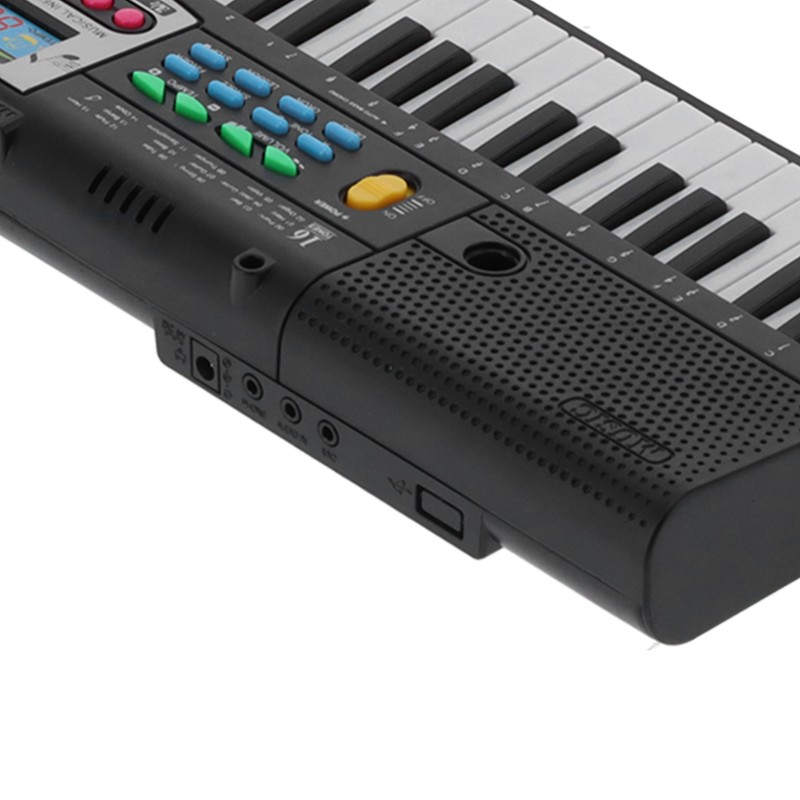 61Key Mini Electric Piano Black MultiFunctional Studio Toy with Microphone