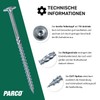 PARCO Flat Head Screws 6 x 140 mm, Pack of