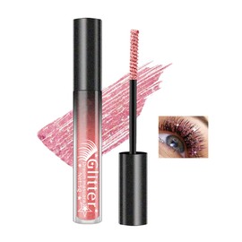 Pink Glitter Mascara, Colorful Waterproof Mascara, Multi-Use Sparkle Diamond Shimmer Mascara, Define Long Lasting Curling Eyelashes, Voluminous Lengthening Lash Mascara Makeup for Party Festival-07