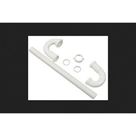 Danco 51665 Universal S-Trap with (3) Nut and Washer, Slip Joint, Polypro Plastic, 1-1/4 in Dia, White