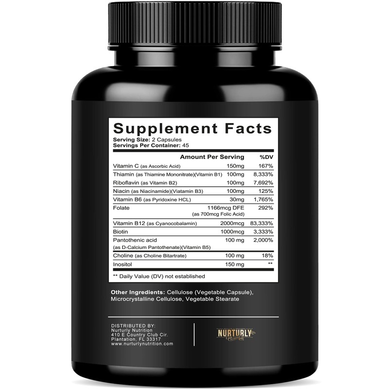 Vitamin B Complex with Vitamin C - Contains All Essential