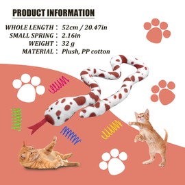 Andiker Cat Catnip Toys and 4 Cat Spring Toys Set, 20in Long Snake Catnip Toys Durable Interactive Cat Toys for Indoor Cats to Chase and Chew to Relieve Stress and Keep Fit (White)