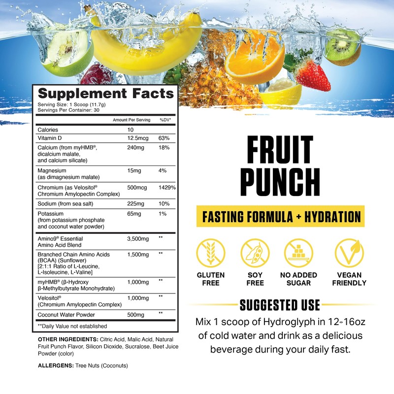 Ambrosia Hydroglyph Intraworkout Formula w/BCAA + EAA + Electrolytes Hydration