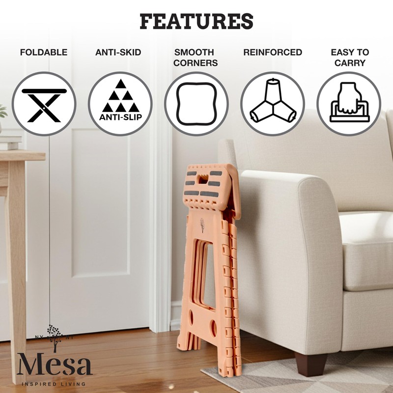 Inspired Living 18" Step Stool, Folding Step Stools for Adults,