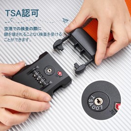MiyabiLife Suitcase Belt with TSA Lock, Carrying Case, Belt, Anti-Collapse Band, For Travel, Business Trips, 3-Digit Dial, Luggage Fastening Belt, Adjustable Length, Lightweight, Anti-Theft and Loss