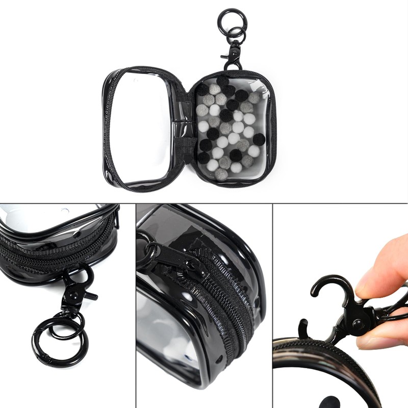 Clear Figures Display Bag, Portable Figures Storage Bag with Keychain,