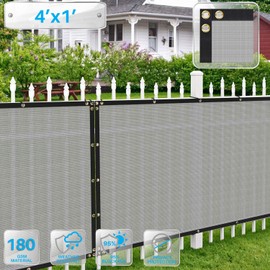 Patio by Patio Paradise Light Grey 4'x10' Privacy Screen Fence 180 GSM Heavy Duty Fencing Mesh Shade Net Cover for Wall Garden Yard Backyard Commercial Grade Privacy Fencing 90% Privacy Blockage