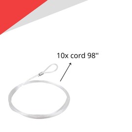 STAS Looped End Cord Clear Nylon - 10 pack – Perlon Picture Cable Wire For Picture Hanging Hooks and Picture Rails (98" length, 2mm diameter)