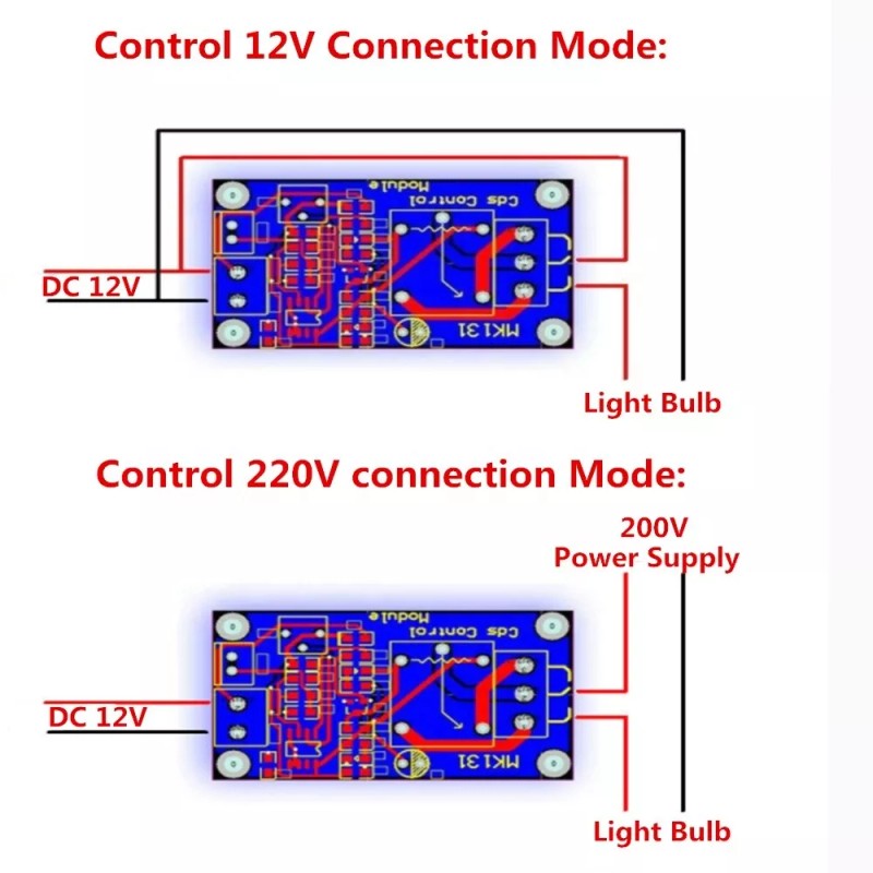 XH-M131 1PC New XH-M131 Photoresistor Module 12V Light Control Relay