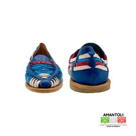 Amantoli Bacalar Model - Women 100% Artisan Hand Made Mexican Leather Hipster Brown Colorful Closed Toe Sandal Huarache Artesanal - Hecho a Mano Handcrafted in Mexico (9 US)